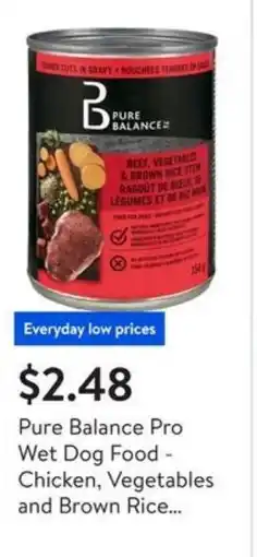 Walmart Pure Balance Pro Wet Dog Food - Chicken, Vegetables and Brown Rice... offer