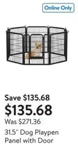 Walmart 31.5" Dog Playpen Panel with Door offer