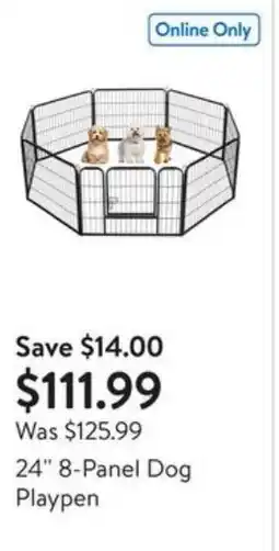 Walmart 8-Panel Dog Playpen offer