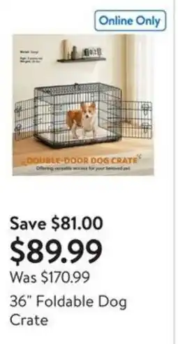 Walmart Foldable Dog Crate offer
