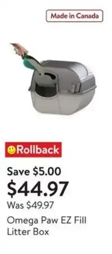 Walmart Omega Paw EZ Fill Litter Box offer