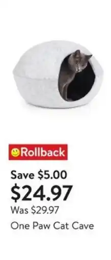 Walmart One paw cat cave offer