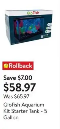 Walmart Glofish Aquarium Kit Starter Tank offer
