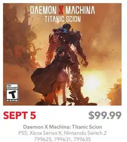 GameStop Daemon X Machina: Titanic Scion PS5, Xbox Series X, Nintendo Switch 2 offer