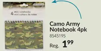 Party City Camo Army Mini Notebooks, for Birthday Party Favours, 4-pk offer