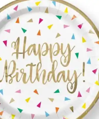Party City Bright Birthday Triangle Dessert Plates, 8-pk offer