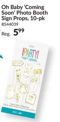 Party City Oh Baby Coming Soon Photo Booth Sign Props, 10-pk offer
