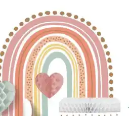 Party City Rainbow Baby Honeycomb Table Centerpiece Decoration, Pink, 9.5-in, for Baby Shower offer