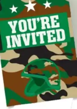 Party City Camo You're Invited Invitations 8pk offer
