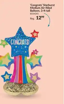 Party City Congrats Star Bursts Mid-Size Airloonz Balloon Decoration for Graduation Party/Celebration Parties offer