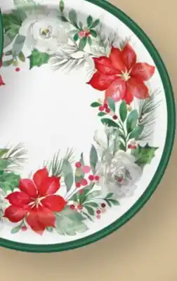 Party City Christmas Poinsettia Plates, 8-ct offer