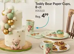 Party City Teddy Bear Paper Cups 8-ct offer