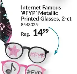 Party City Internet Famous' #FYP' Metallic Printed Glasses, 2-ct offer