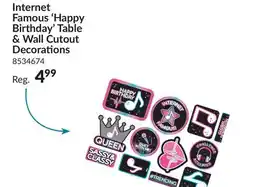 Party City Internet Famous' Happy Birthday' Table & Wall Cutout Decorations offer