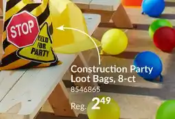 Party City Construction Party Loot Bags, 8-ct offer