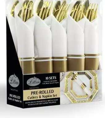 Party City Gold Pre-Rolled Cutlery, 40-pk offer
