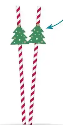 Party City Christmas Tree Paper Straws, 6-ct offer