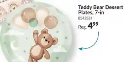 Party City Teddy Bear Party Supplies Disposable Dessert Plates, 7-in, 8-ct offer