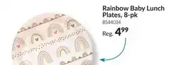 Party City Rainbow Baby Round Paper Disposable Lunch Plates, Beige, 7-in, 8-pk, for Baby Shower/Gender Reveal offer