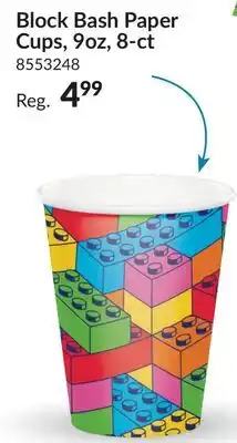 Party City Block Bash Paper Cups, 9oz, 8-ct offer