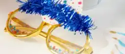 Party City Birthday Vibes Gold Electroplated & Confetti-Filled Plastic Party Glasses offer