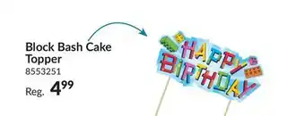 Party City Block Bash Cake Topper, for Birthday Party offer