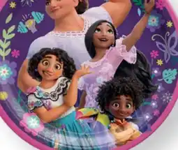 Party City Disney Encanto Round Paper Disposable Lunch Plates, Pink/Purple, 9-in, 8-pk, for Birthday Party offer