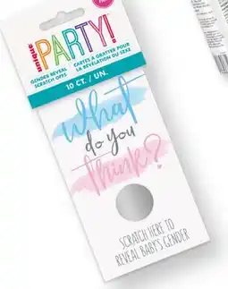 Party City What Do You Think? Scratch Off Reveal Game for a Girl, Pink, for Gender Reveal offer