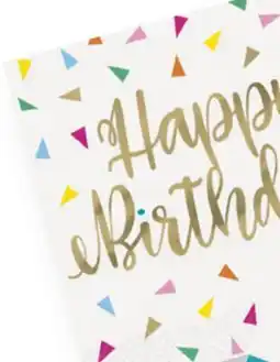Party City Bright Birthday Triangle Happy Birthday Foil Stamped Beverage Napkins offer