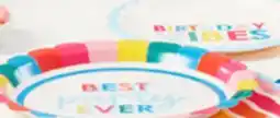 Party City Birthday Vibes Multi-Colour Scallop Best Party Ever Lunch Plates, 9-in, For Birthday/Party/Milestone offer