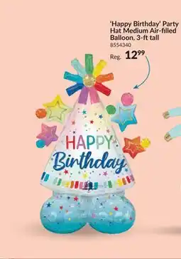 Party City ' Happy Birthday' Party Hat Medium Air-filled Balloon, 3-ft tall offer