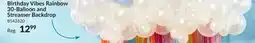 Party City Birthday Vibes Rainbow Balloon and Streamer Backdrop offer