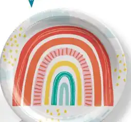 Party City Retro Rainbow Round Lunch Plates, 8-pk offer