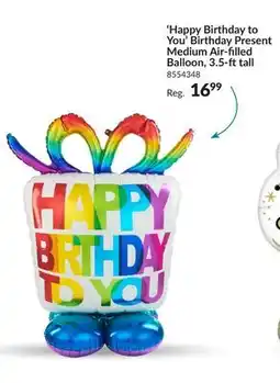 Party City 'Happy Birthday to You' Birthday Present Medium Air-filled Balloon, 3.5-fttall offer