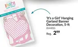 Party City ' It's a Girl' Hanging Garland Banner Decoration, 5-ft offer