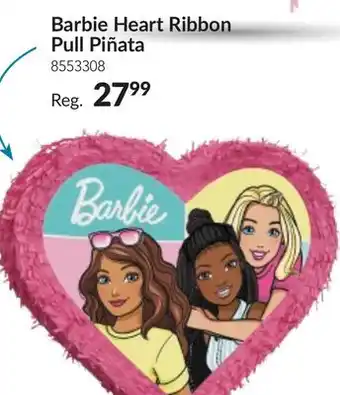 Party City Barbie Heart Ribbon Pull Kids Party Pinata offer