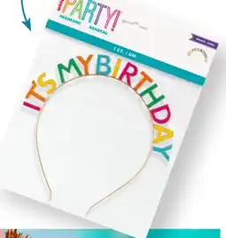 Party City Enamel 'It's My Birthday' Party Headband offer