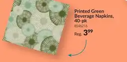 Party City Printed Green Beverage Napkins, 40-pk offer
