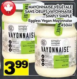 Supermarché PA MAYONNAISE VÉGÉTALE SANS OEUFS VAYONNAISE SIMPLY SIMPLE | Eggless Vegan Mayonnaise offer