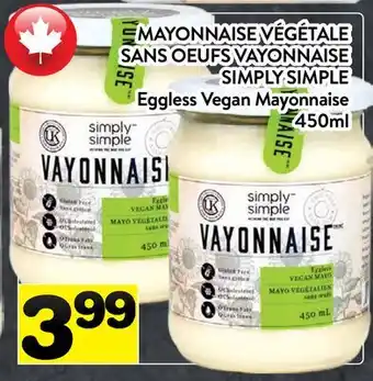 Supermarché PA MAYONNAISE VÉGÉTALE SANS OEUFS VAYONNAISE SIMPLY SIMPLE | Eggless Vegan Mayonnaise offer