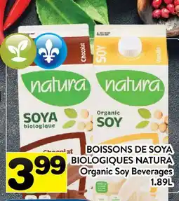Supermarché PA BOISSONS DE SOYA BIOLOGIQUES NATURA | NATURA Organic Soy Beverages offer