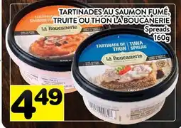 Supermarché PA TARTINADES AU SAUMON FUMÉ, TRUITE OU THON LA BOUCANERIE | Spreads offer