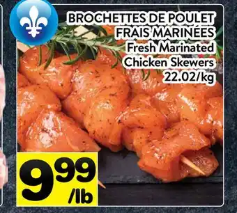 Supermarché PA BROCHETTES DE POULET FRAIS MARINÉES | Fresh Marinated Chicken Skewers offer