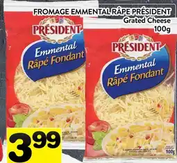 Supermarché PA FROMAGE EMMENTAL RÂPE PRÉSIDENT | Grated Cheese offer