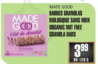 Marches Tau BARRES GRANOLAS BIOLOGQIUE SANS NOIX MADE GOOD offer