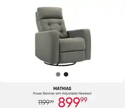 Meubles RD Power Recliner with Adjustable Headrest offer
