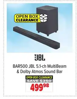 2001 Audio Video BAR500 JBL 5.1-ch MultiBeam & Dolby Atmos Sound Bar offer