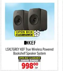 2001 Audio Video LSXLTGREY KEF True Wireless Powered Bookshelf Speaker System offer