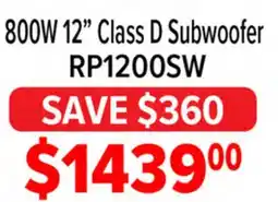 2001 Audio Video RP1200SW 800W 12 Class D Subwoofer offer