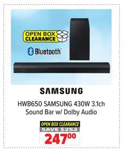 2001 Audio Video HWB650 SAMSUNG 430W 3.1ch Sound Bar w/ Dolby Audio offer